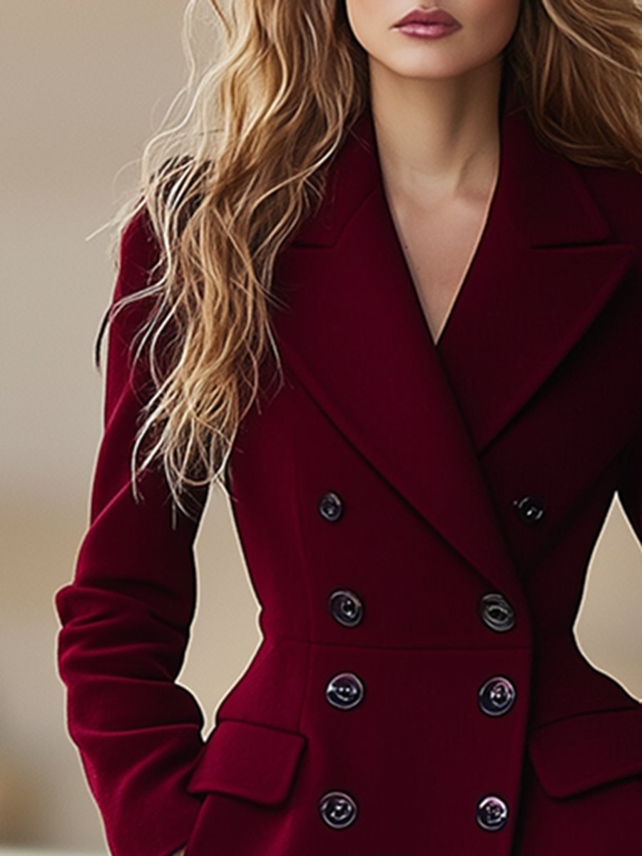 Elegant women's winter coat in a double-breasted style with a flattering cut - J&B; - 3 - Elvaroza.com