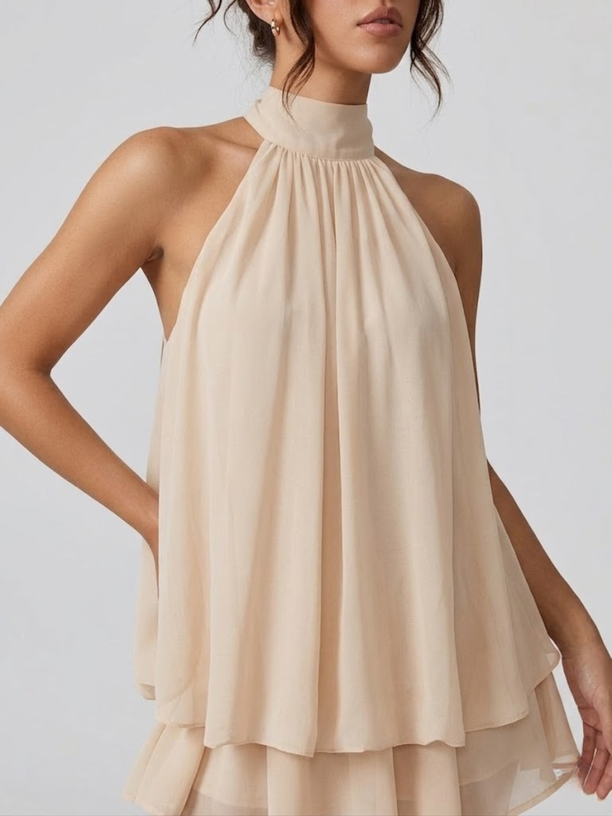 Verena – Flowy Halter with High Neck Dress - Image 4