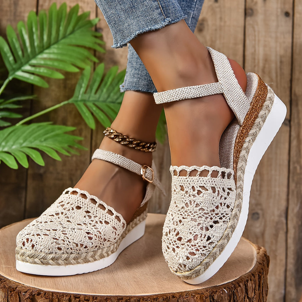Annika – Women Crochet Wedge Sandals - Image 2