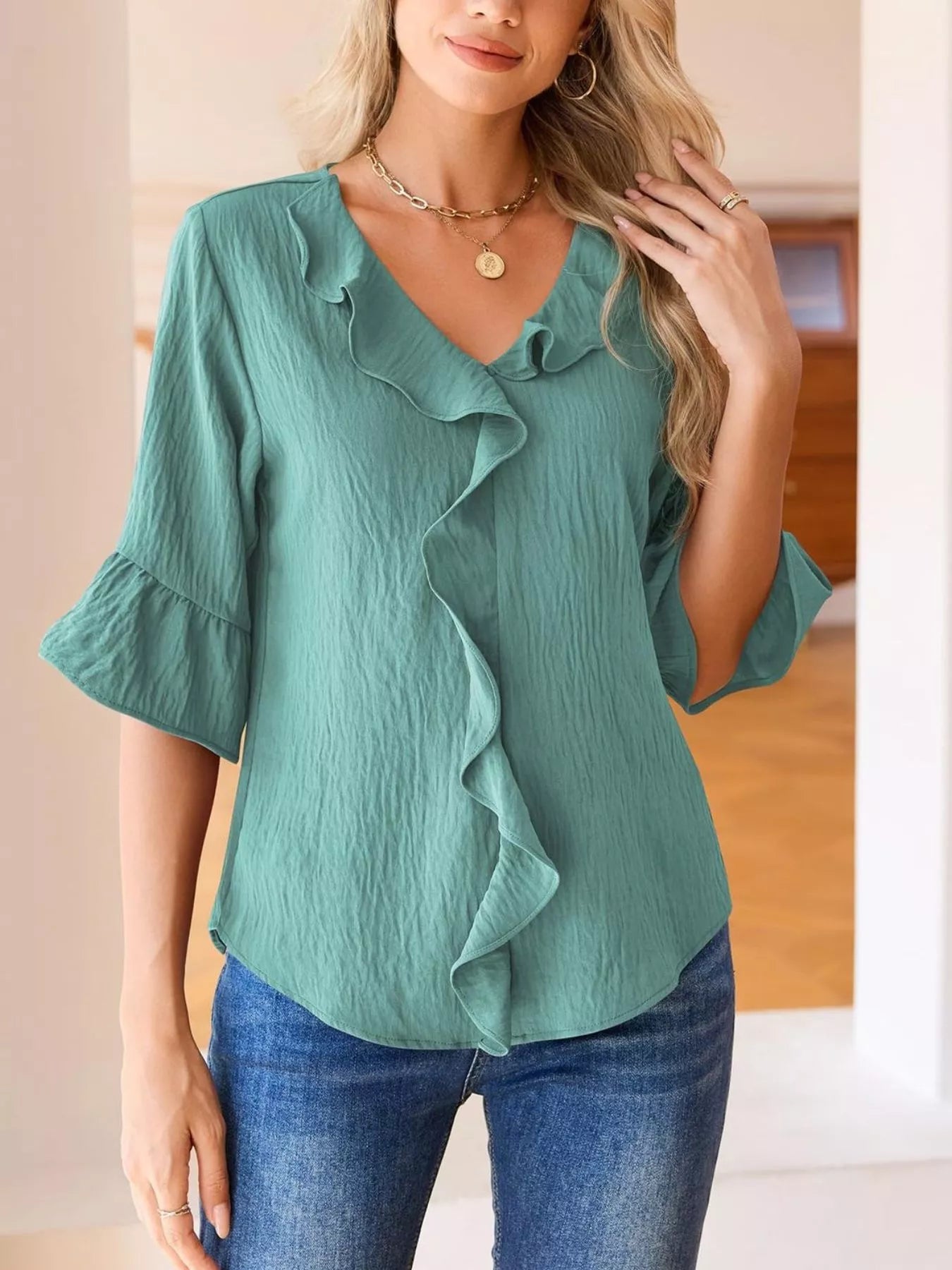 Annika – Ruffled Elegance Blouse - Image 17