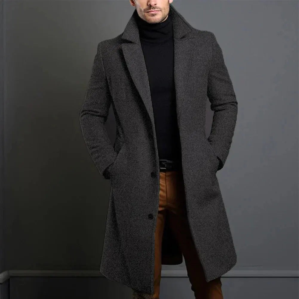 Men's winter coat in a tailored fit with a drooping lapel and button placket - J&B; - 5 - Elvaroza.com