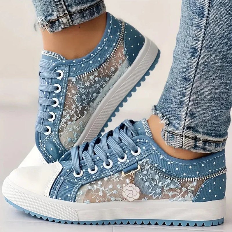 Lola – Women Casual Lace-Up Sneakers - Image 1