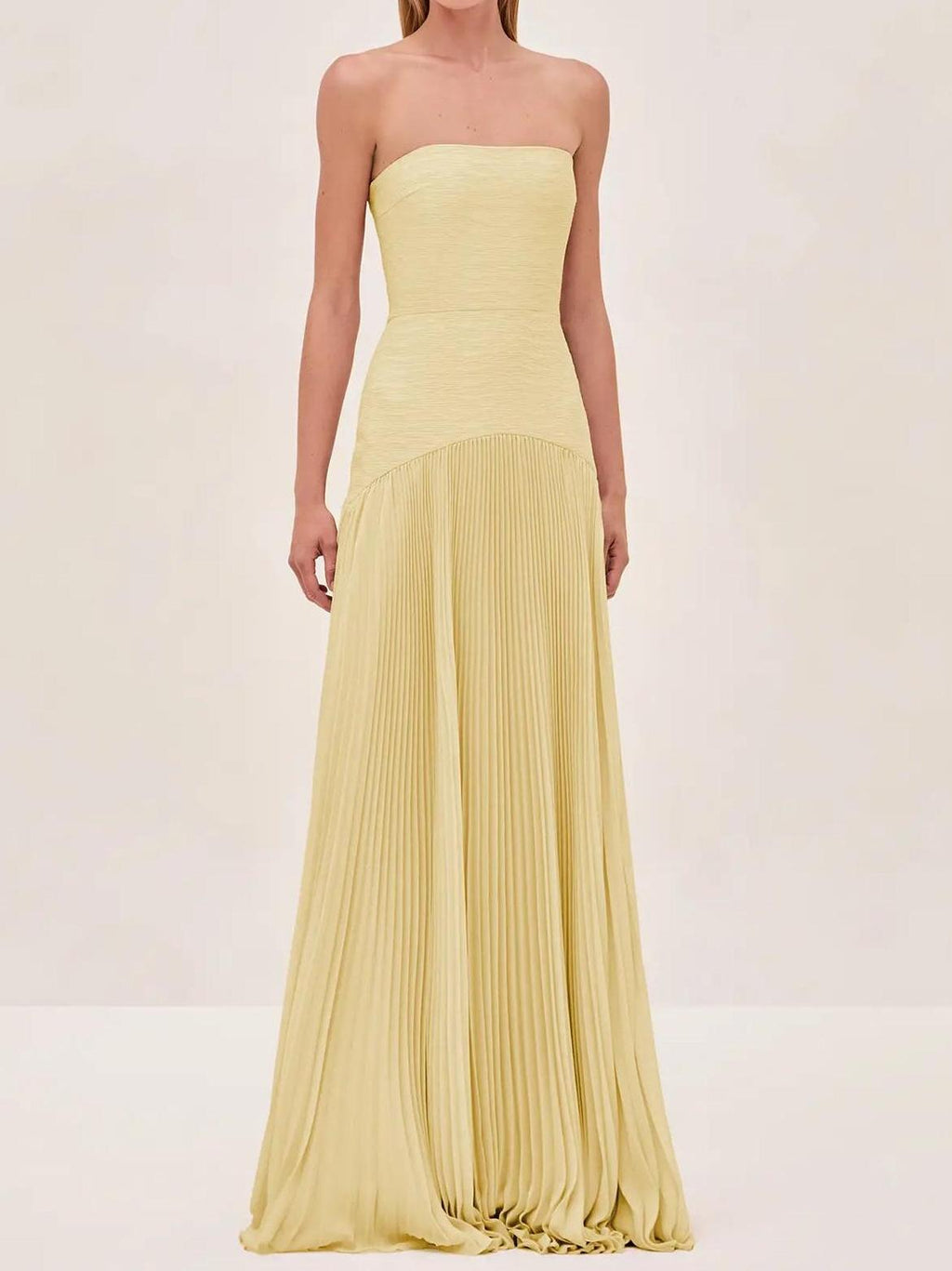 Harper – Women Strapless Pleated Maxi Dress - Image 7