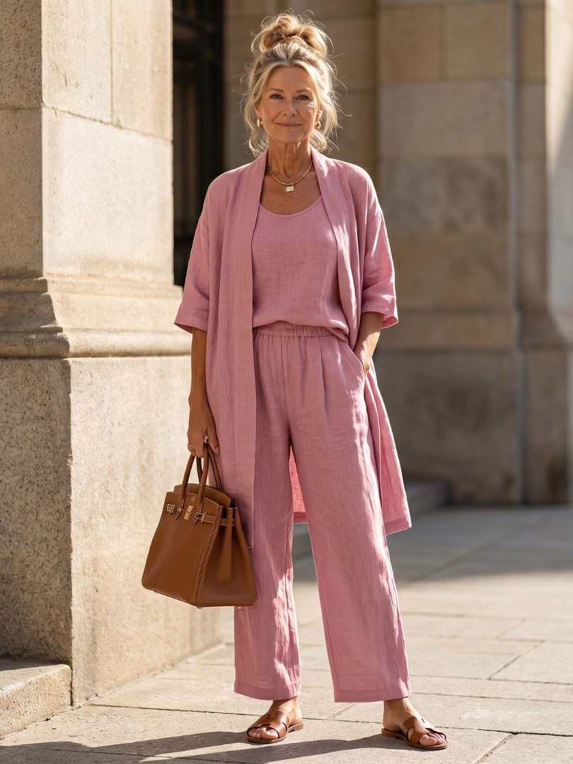Two-piece set consisting of a loose-fitting top and pants for women - J&B; - 1 - Elvaroza.com