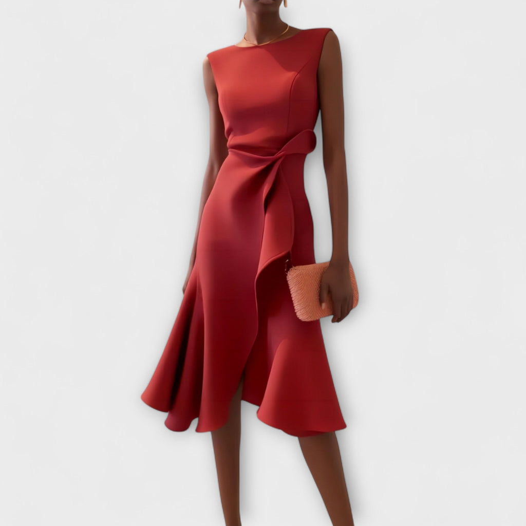 Maya – Women Elegant Wrap Midi Dress - Image 1