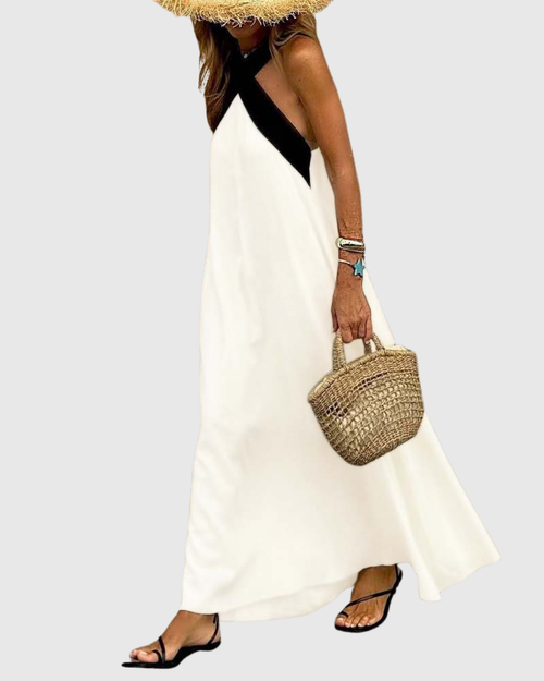 Annemarie – Elegant Cross Neck Dress - Image 2