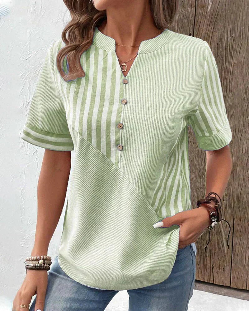 Verena – Women Striped Button-Up Blouse - Image 9