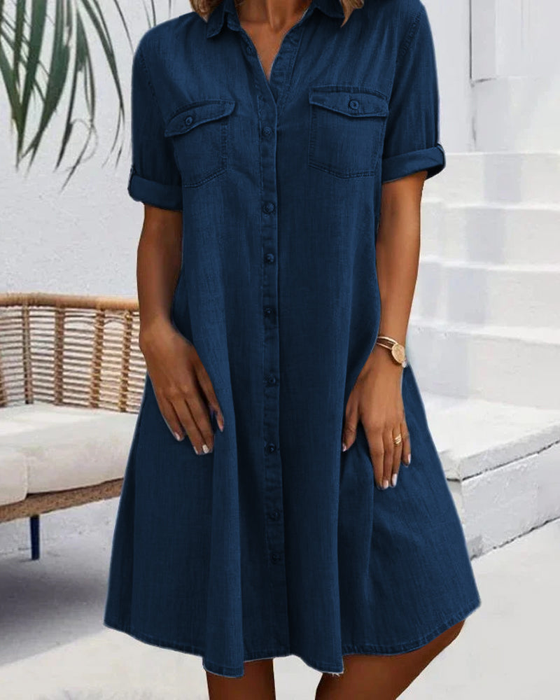 Nicole – Women Denim Button-Up Dress - Image 3