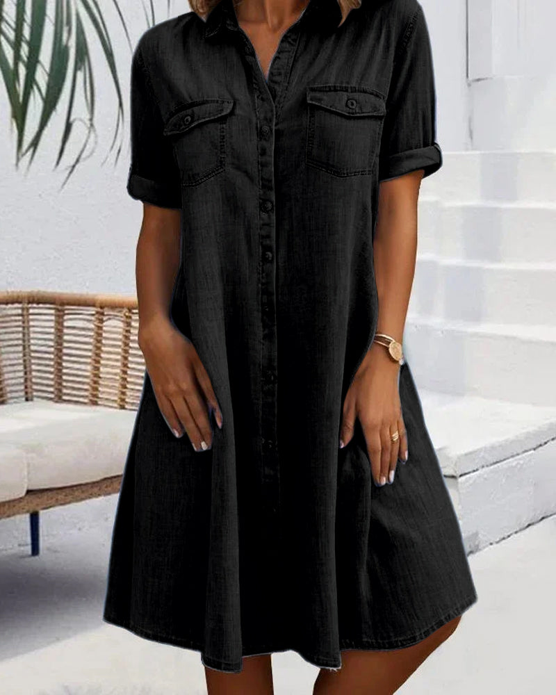 Nicole – Women Denim Button-Up Dress - Image 2