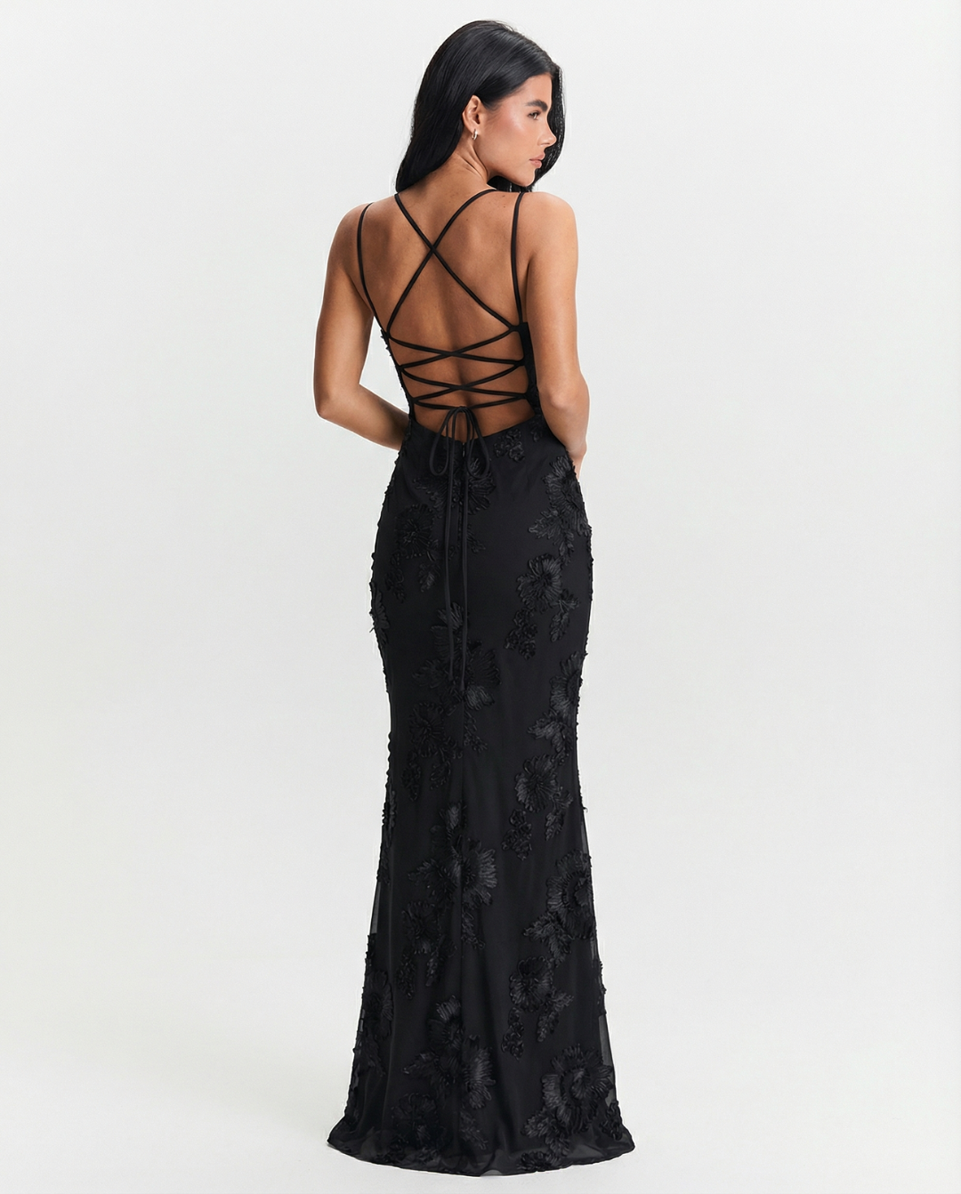 Katrin – Elegant Lace Open Back Dress - Image 3