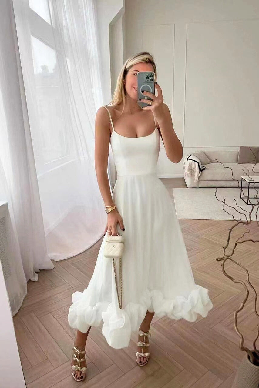 Maren – Ruffle Hem Wedding Guest Dress - Image 2