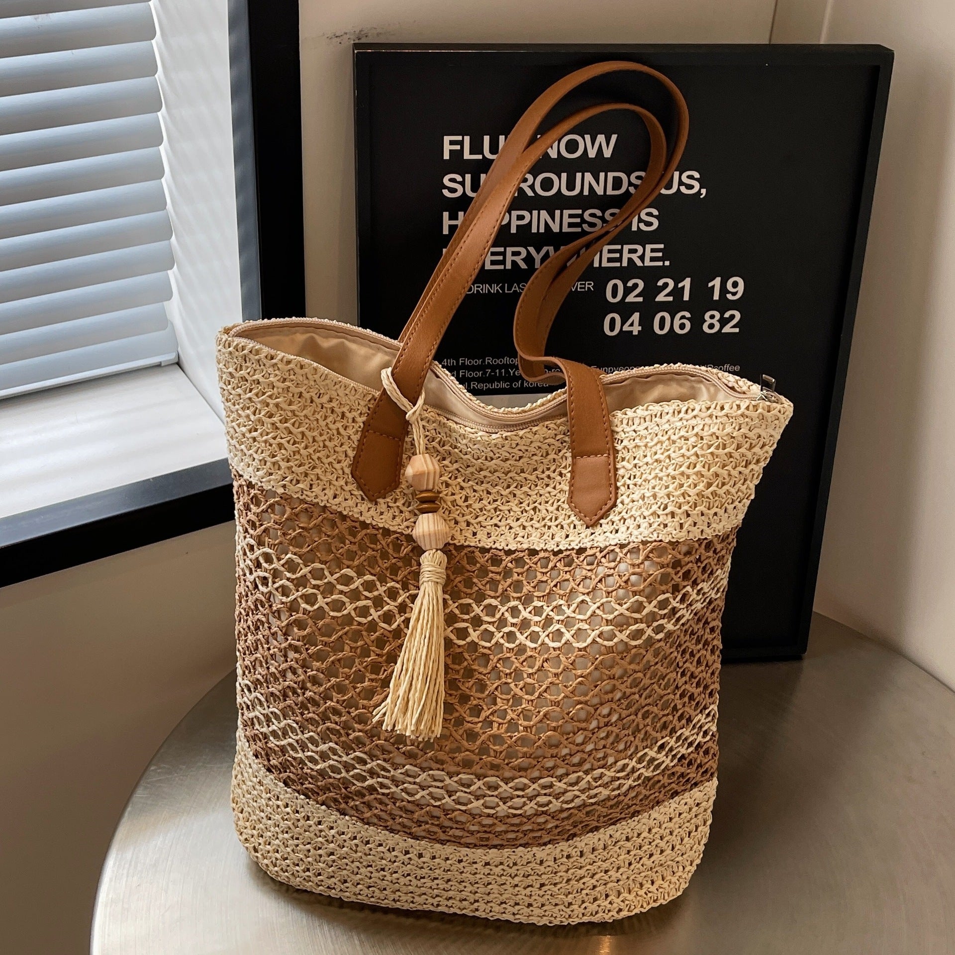 Mara – Stylish Woven Beach Bag - Image 3