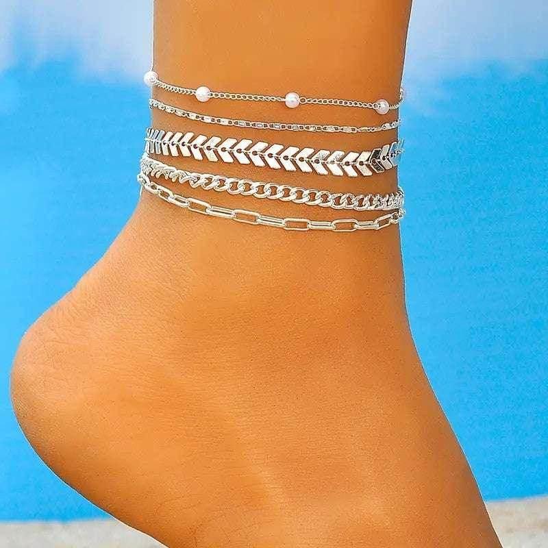 Alexandra – Elegant Anklet 5 piece Set - Image 6
