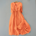 Kerstin – Women Cotton and Linen Button-Up Dress - Image 2
