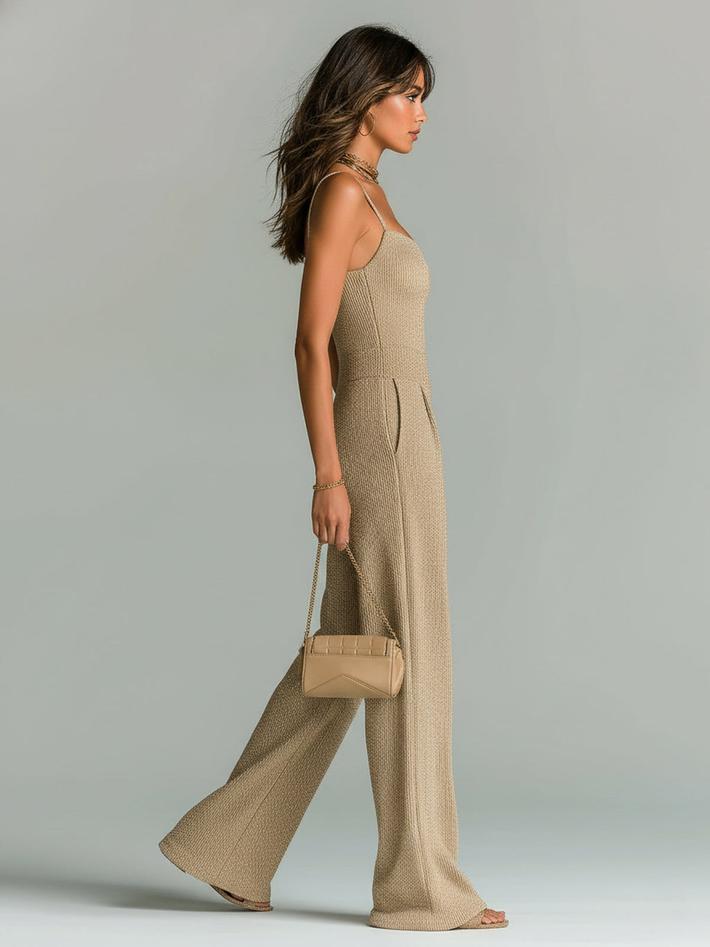 Jumpsuit Women's Flared Cut with Adjustable Straps - Image 13