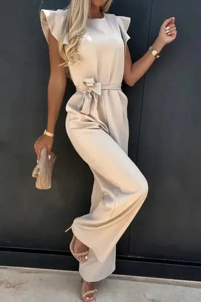 Monika – Elegant Ruffle Sleeve Belted Jumpsuit - Image 3