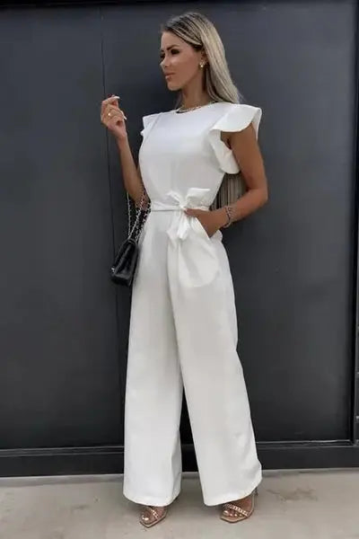 Monika – Elegant Ruffle Sleeve Belted Jumpsuit - Image 7