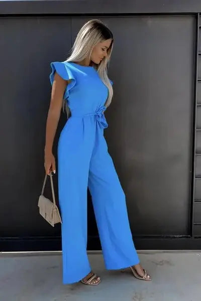 Monika – Elegant Ruffle Sleeve Belted Jumpsuit - Image 5