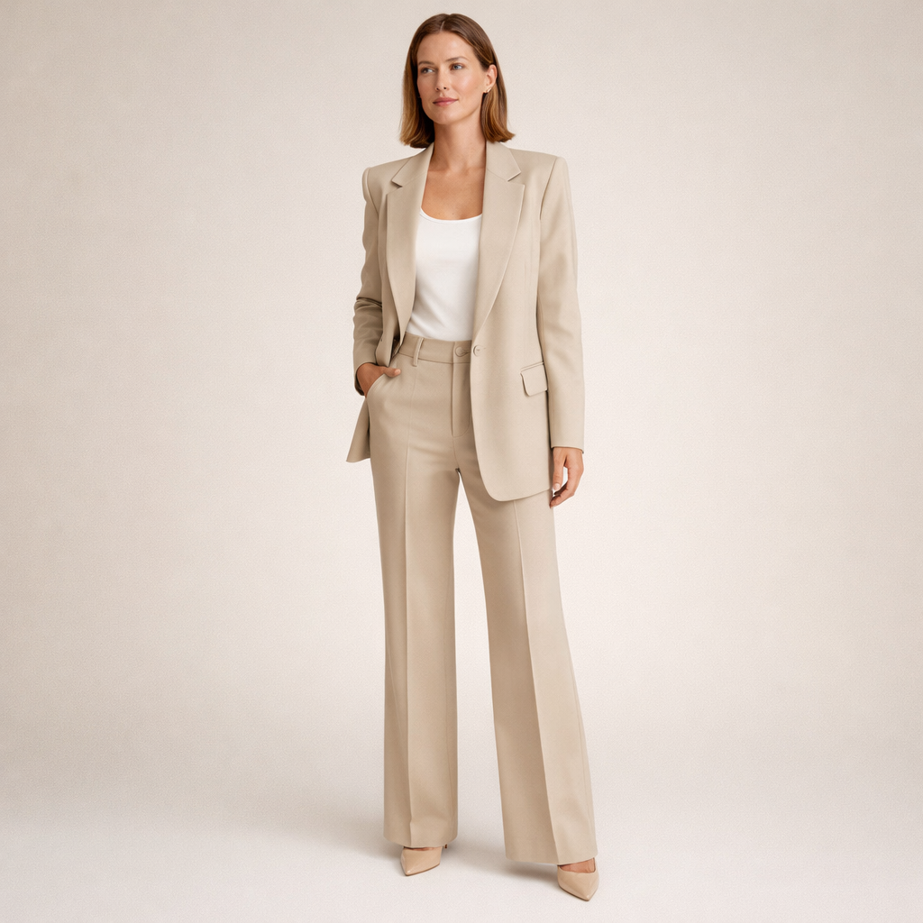 Two-piece set consisting of a fitted women's blazer and wide-leg pants - J&B; - 1 - Elvaroza.com