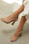 Lena – Women Patchwork Peep Toe Sandals - Image 1