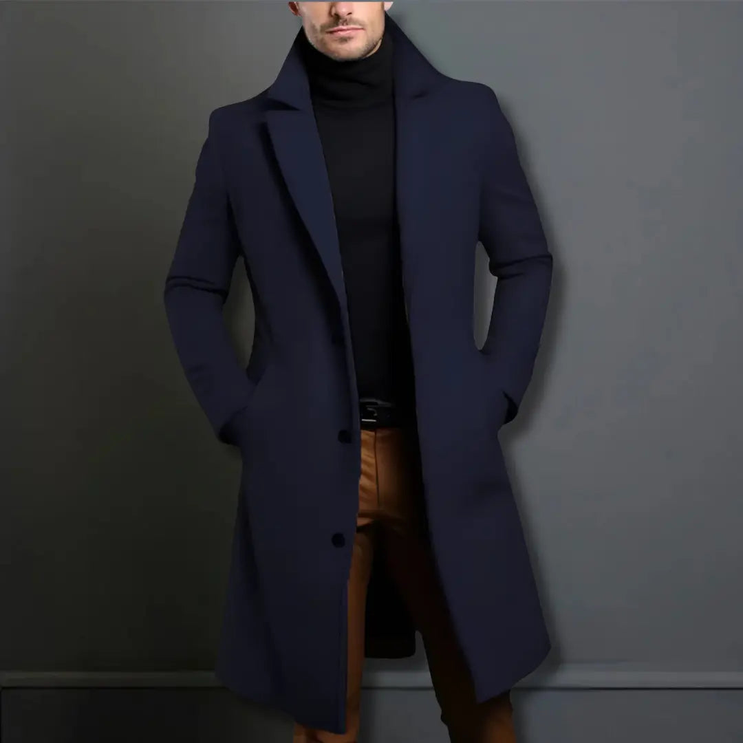 Men's winter coat in a tailored fit with a drooping lapel and button placket - J&B; - 8 - Elvaroza.com