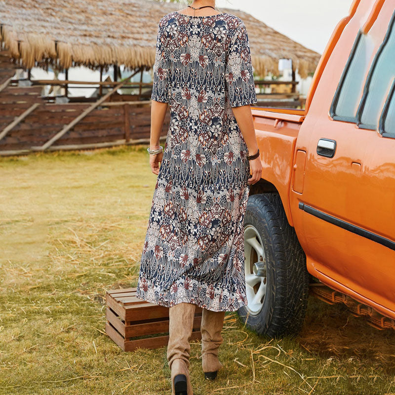 Helga – Floral with Pockets Dress - Image 3