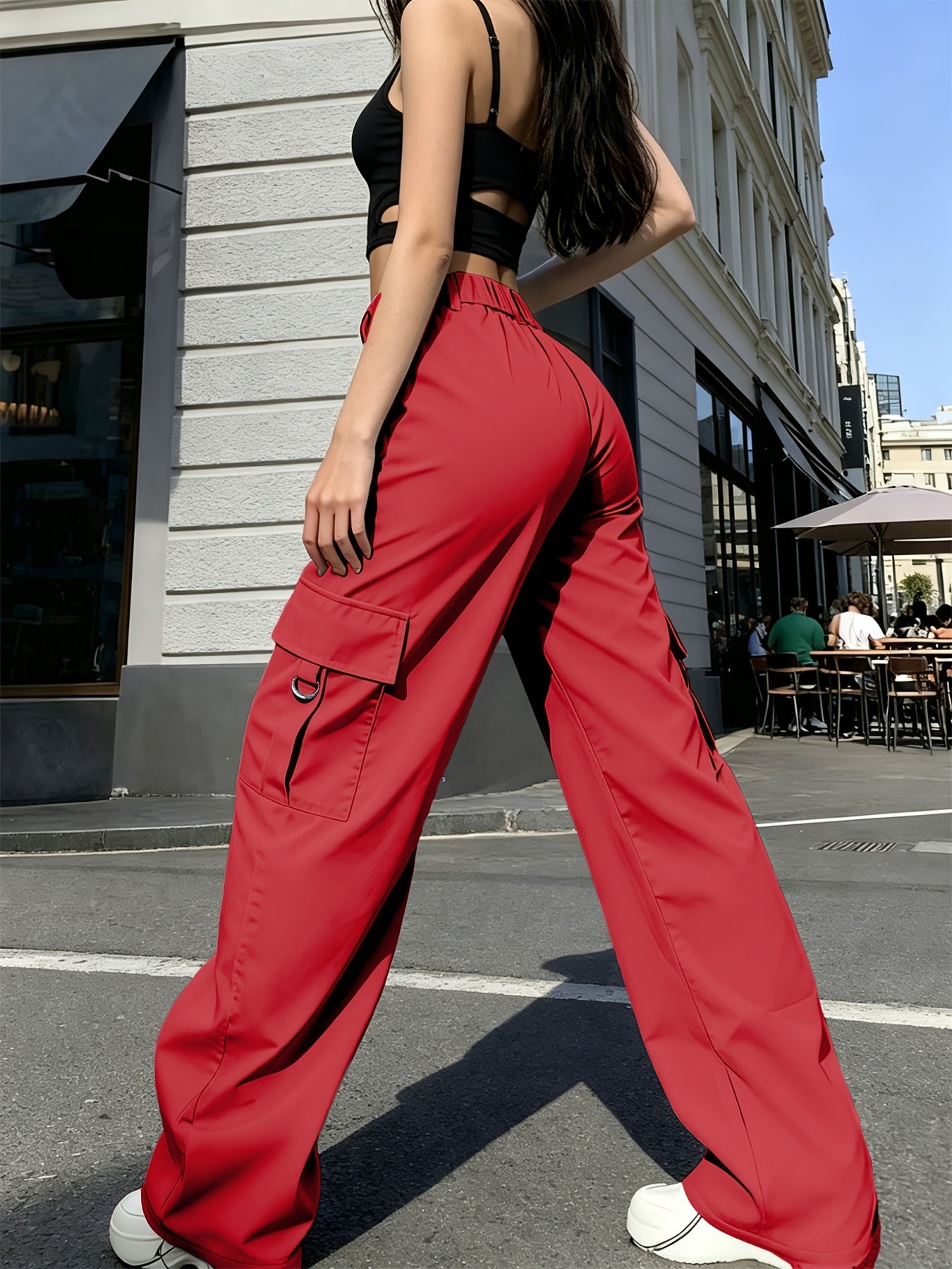 Cargo Pants Women's High Waisted with Pockets - Image 10