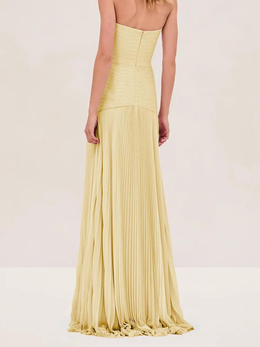 Harper – Women Strapless Pleated Maxi Dress - Image 8
