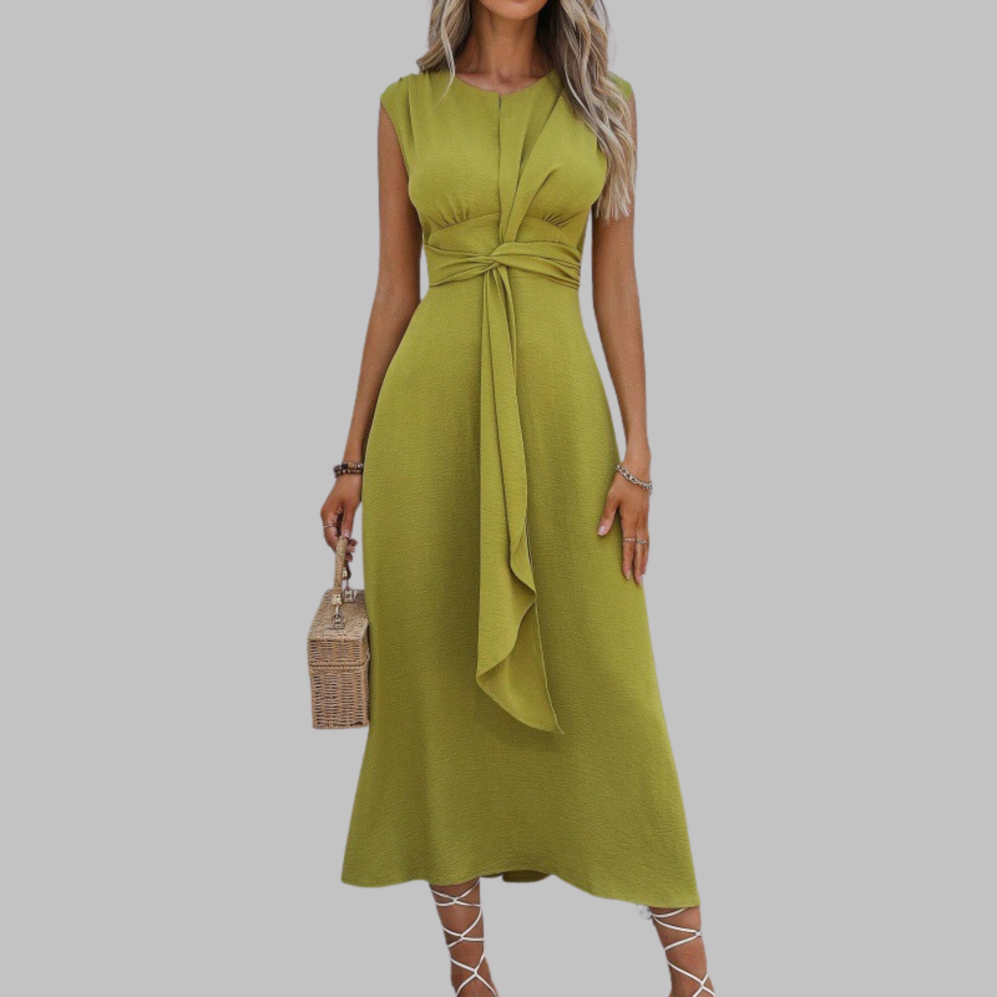 Lena – Women Sleeveless Round Neck Dress - Image 2