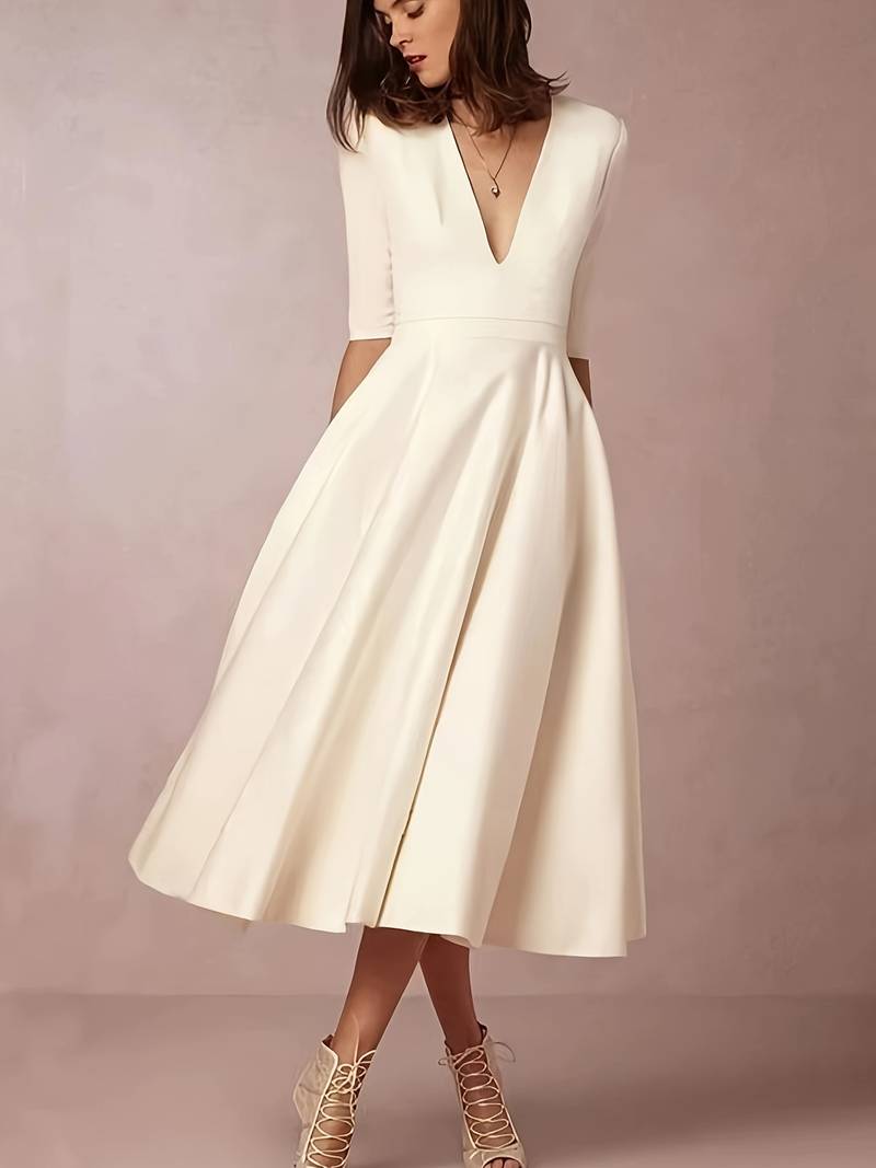 Lila – Women Elegant A-Line Midi Dress - Image 2