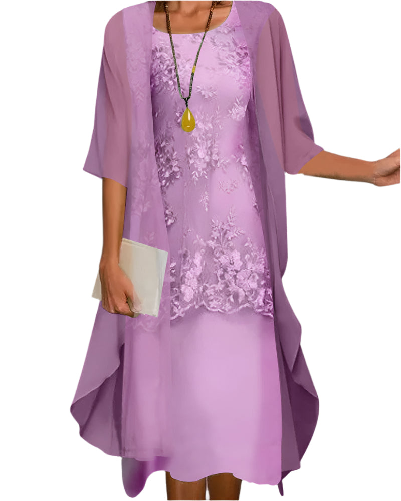 Emma – Women Elegant Floral Lace Dress - Image 3