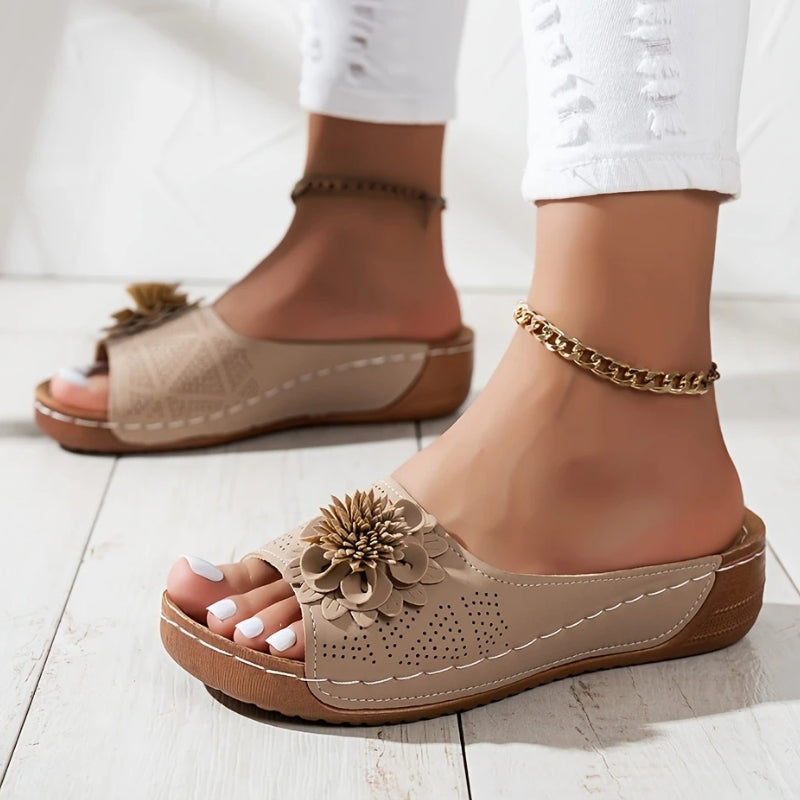 Layla – Floral Slip-On Sandals - Image 3