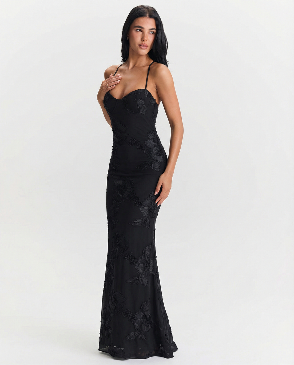 Katrin – Elegant Lace Open Back Dress - Image 1
