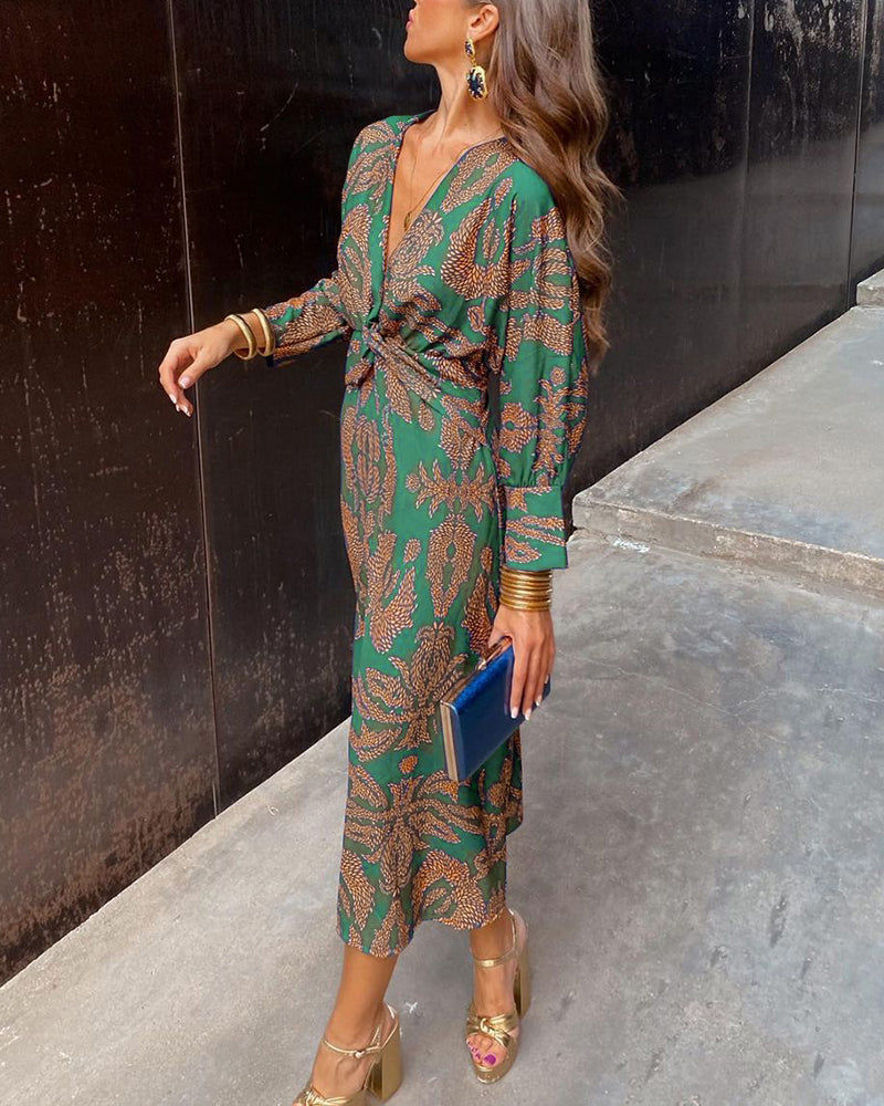 Marie – Long Sleeve V-neck Dress - Image 11
