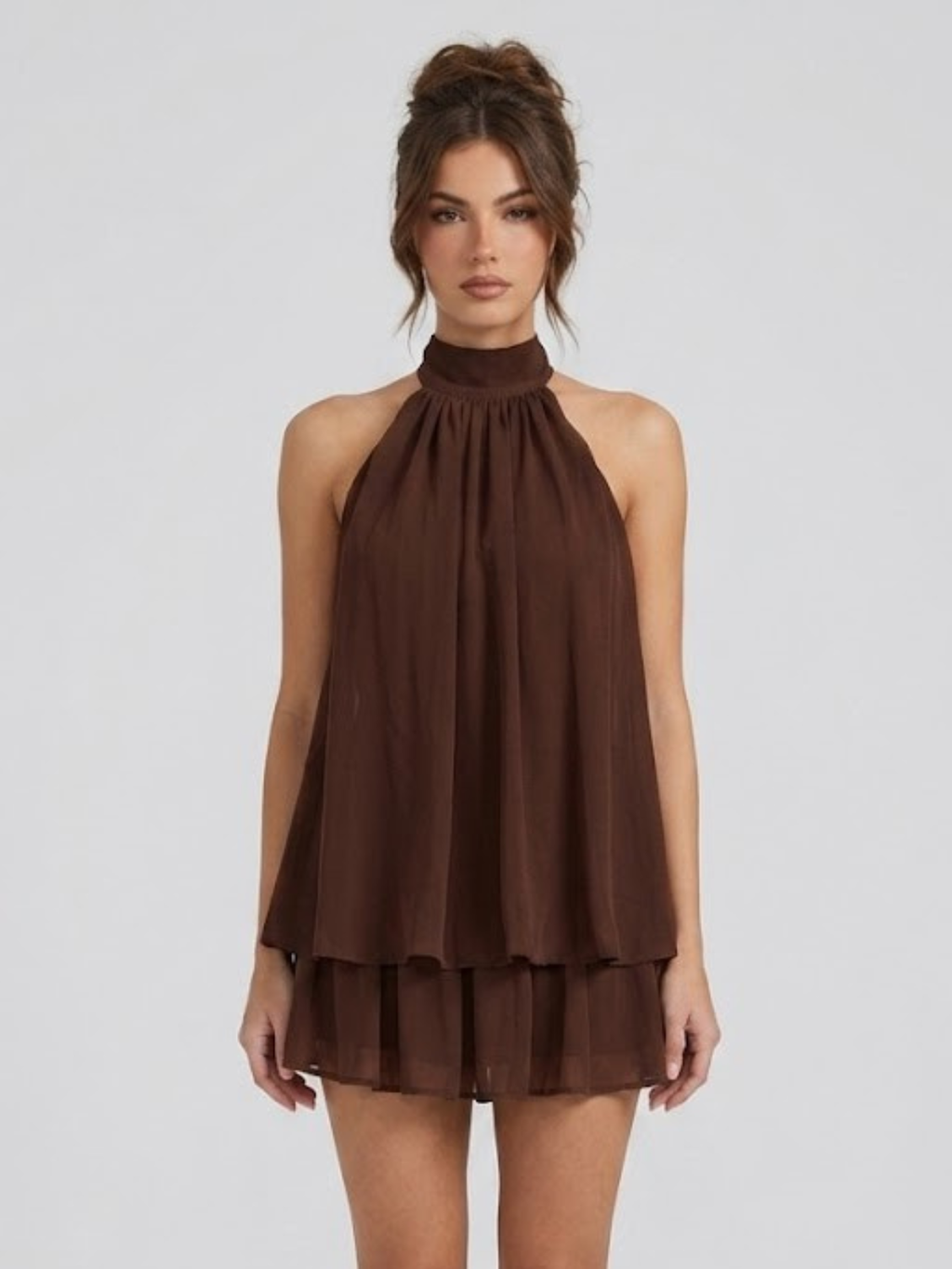 Verena – Flowy Halter with High Neck Dress - Image 14