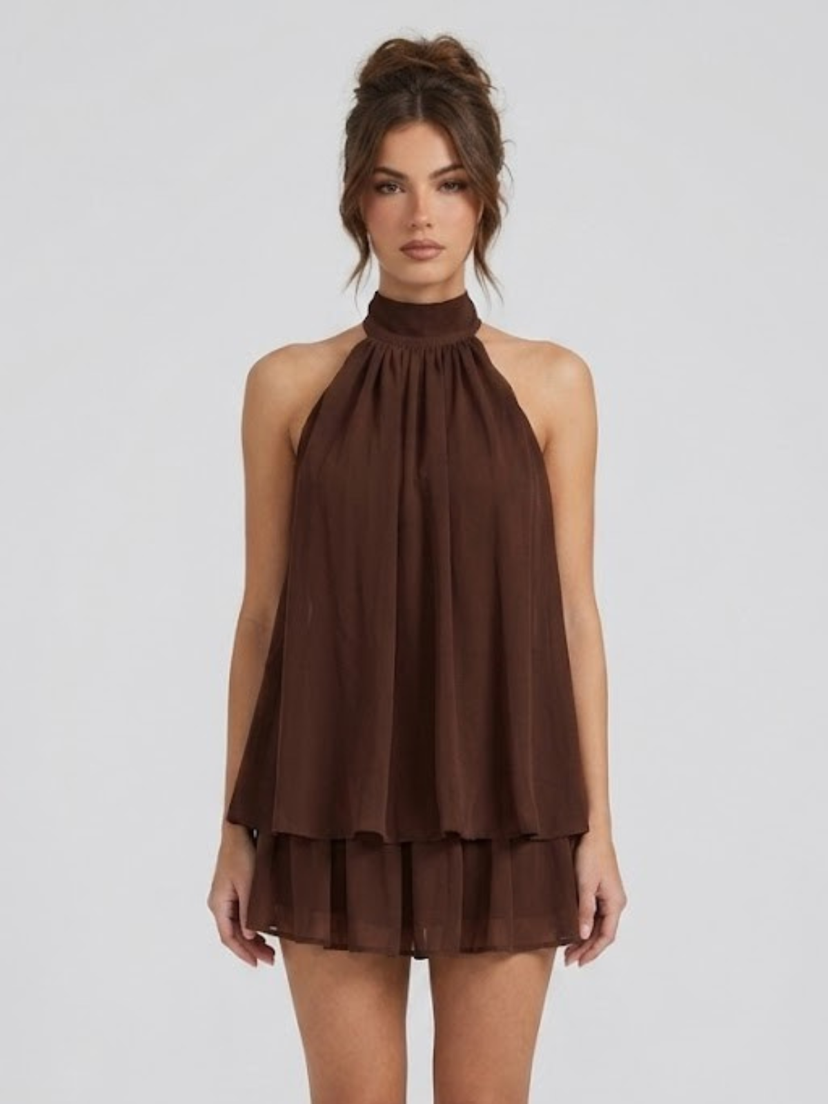 Verena – Flowy Halter with High Neck Dress - Image 14