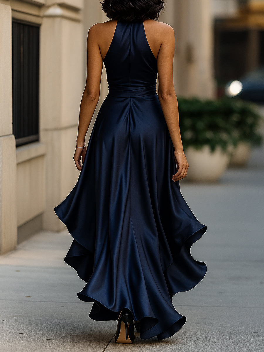Evening Dress Women with Flattering Wrap Silhouette and Asymmetrical Hem - Image 6