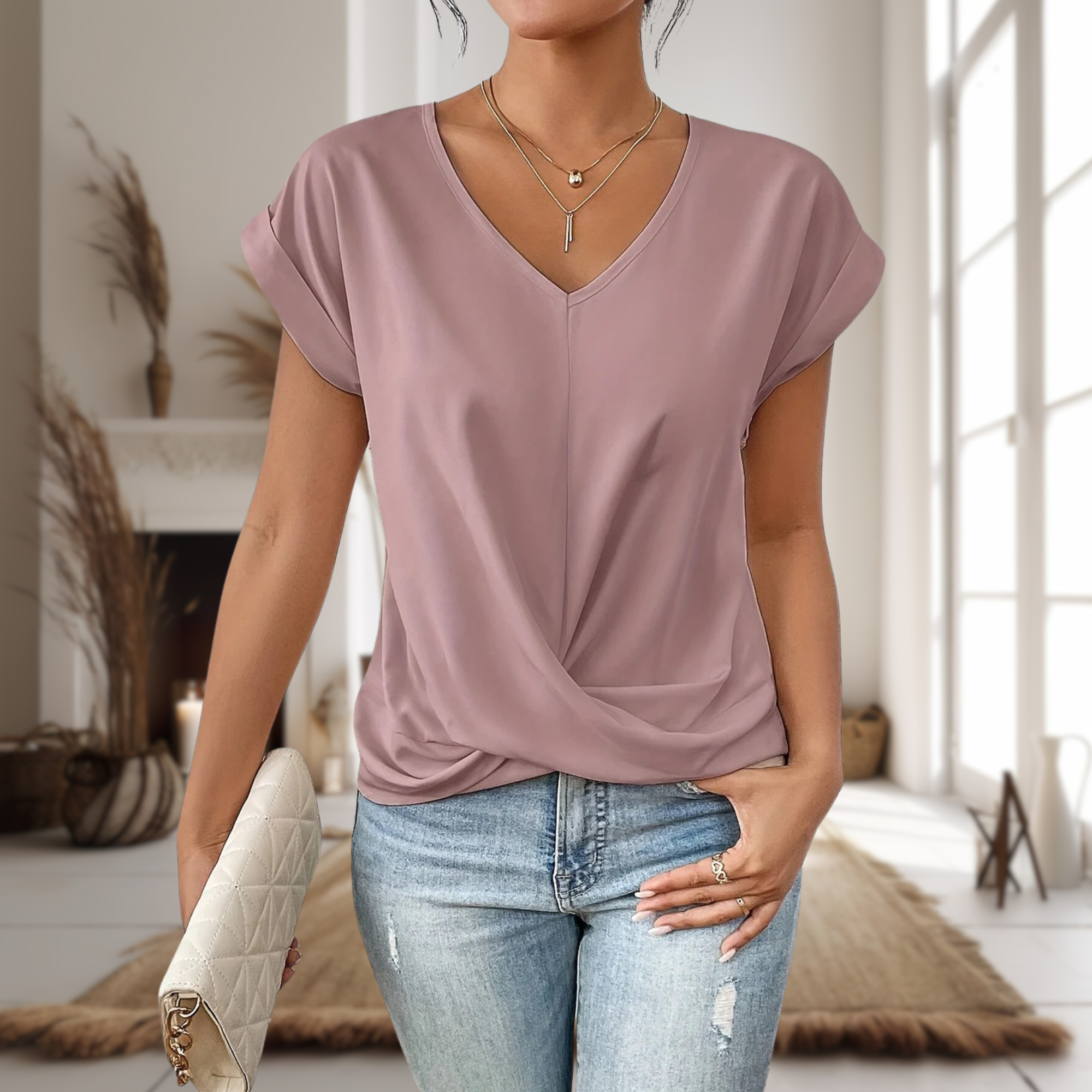 Susanne – Women’s Elegant V-Neck Blouse - Image 2