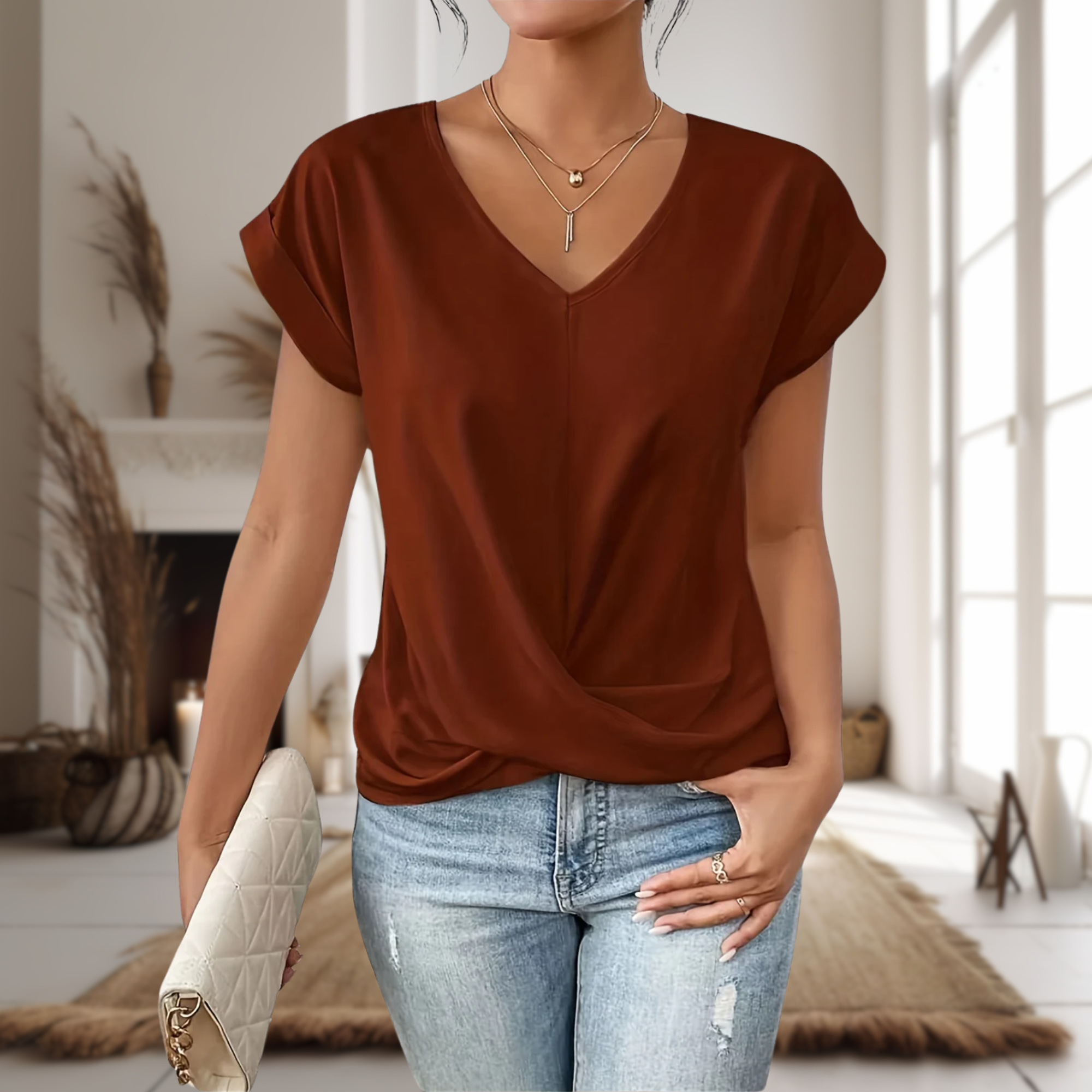 Susanne – Women’s Elegant V-Neck Blouse - Image 4