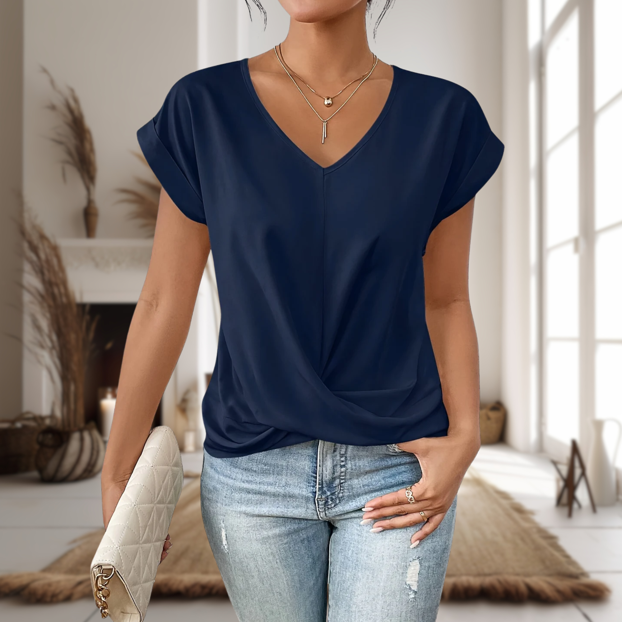 Susanne – Women’s Elegant V-Neck Blouse - Image 5