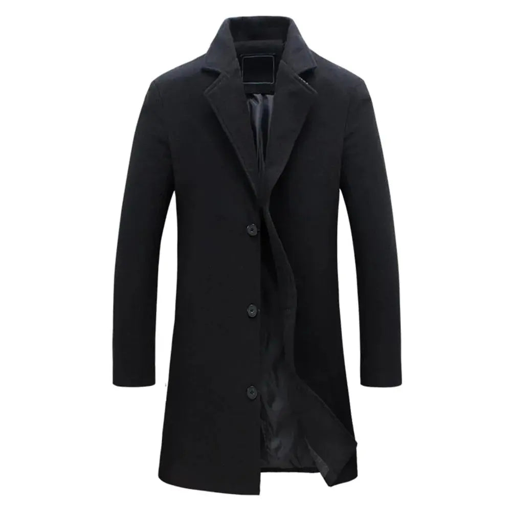 Men's winter coat in a tailored fit with a drooping lapel and button placket - J&B; - 3 - Elvaroza.com