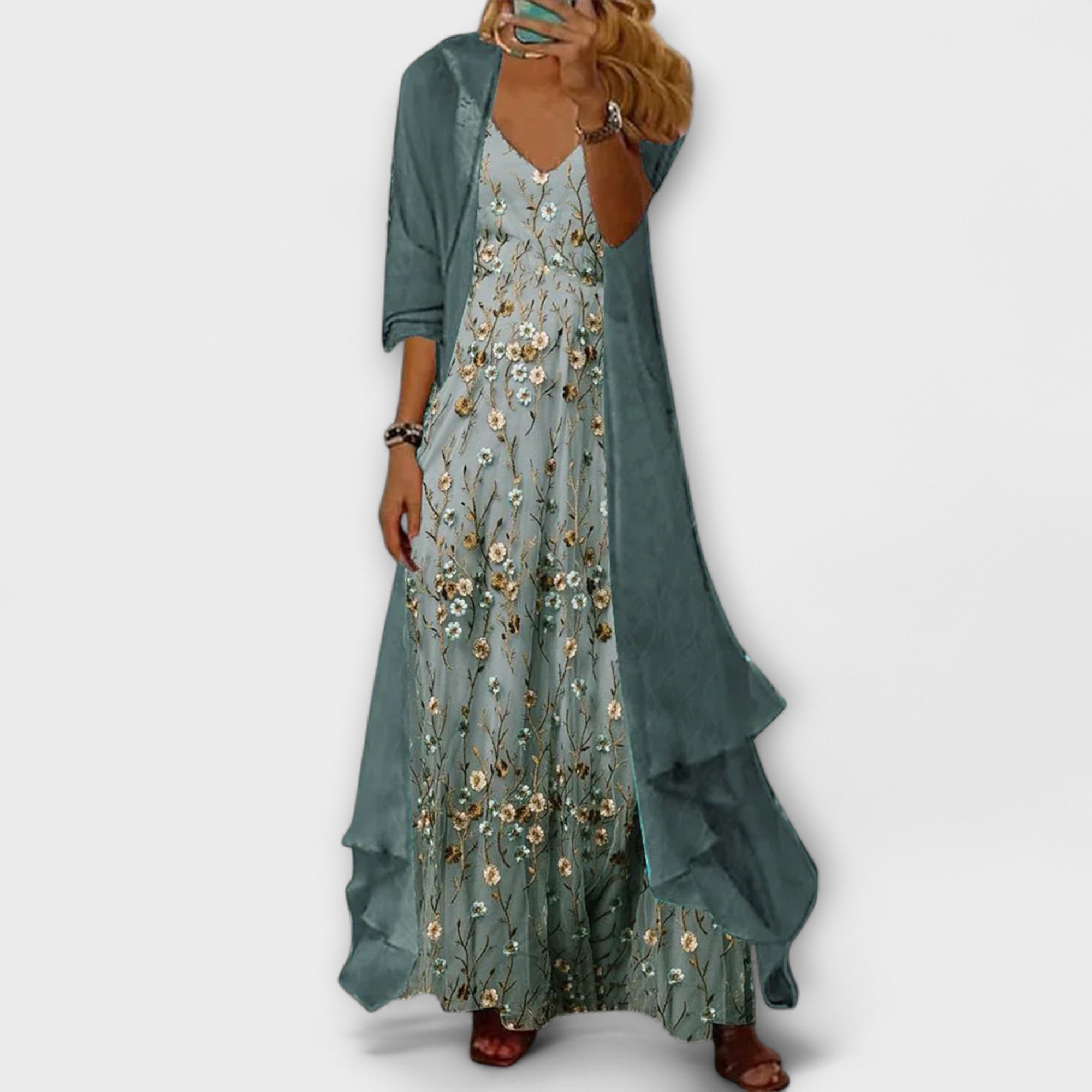 Sophia – Women Maxi Dress with Floral Design - Image 1