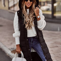 Longline Puffer Jacket Women's with Hood and Snap Closure - Image 14