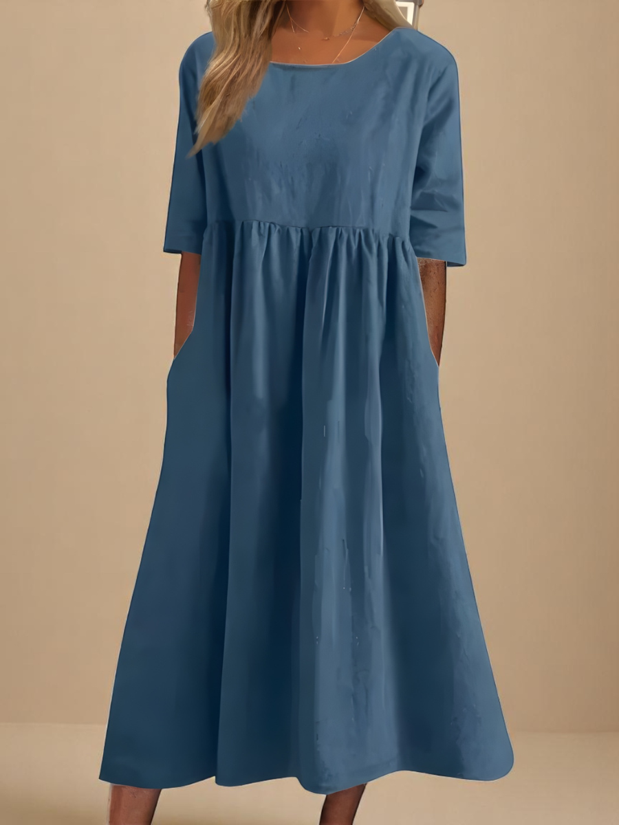 Mia – Classic Mid Sleeve Dress - Image 1
