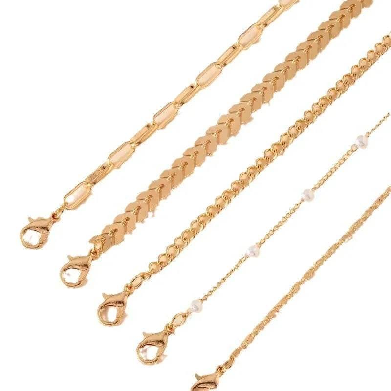 Alexandra – Elegant Anklet 5 piece Set - Image 3