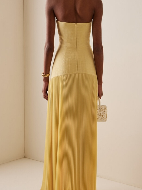 Harper – Women Strapless Pleated Maxi Dress - Image 5