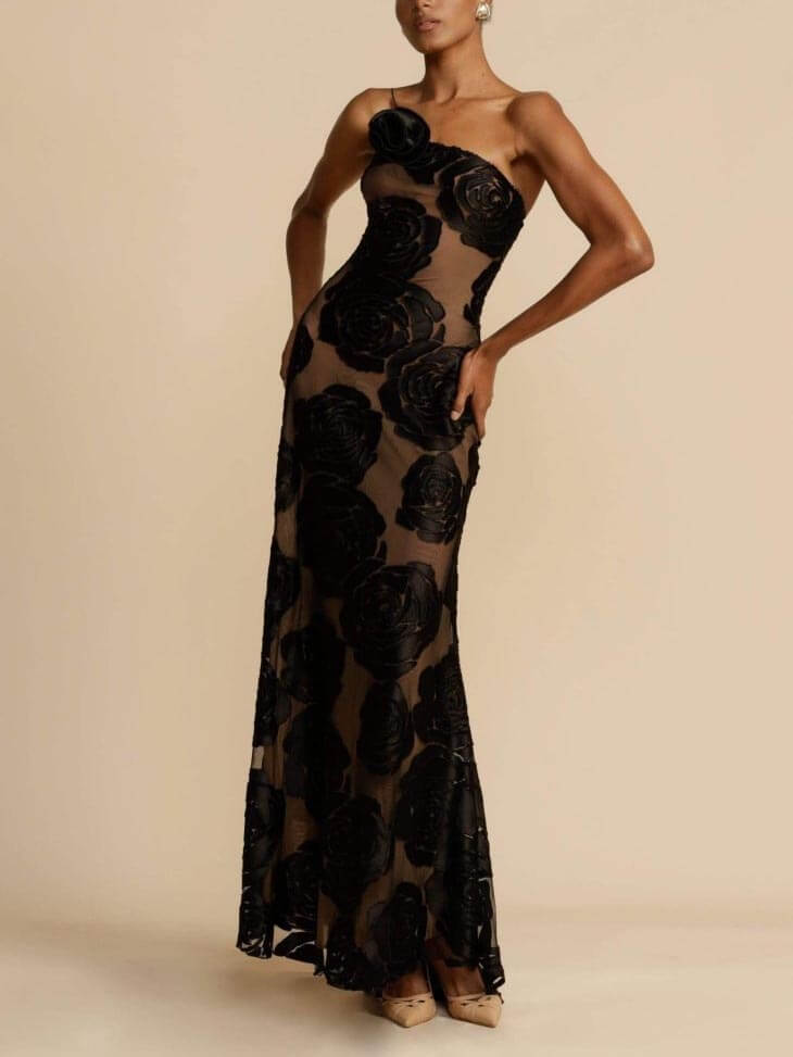 Charlotte – Sling Slant Shoulder Dress - Image 2