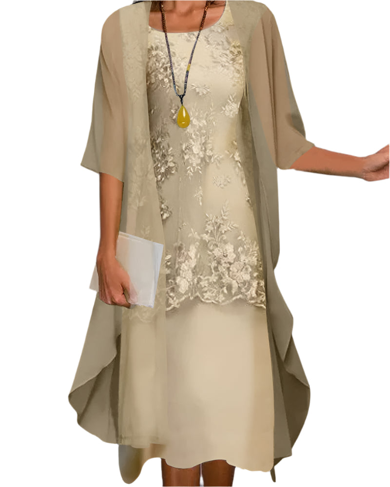 Irina – Flowing Sheer Sleeve Dress - Image 2