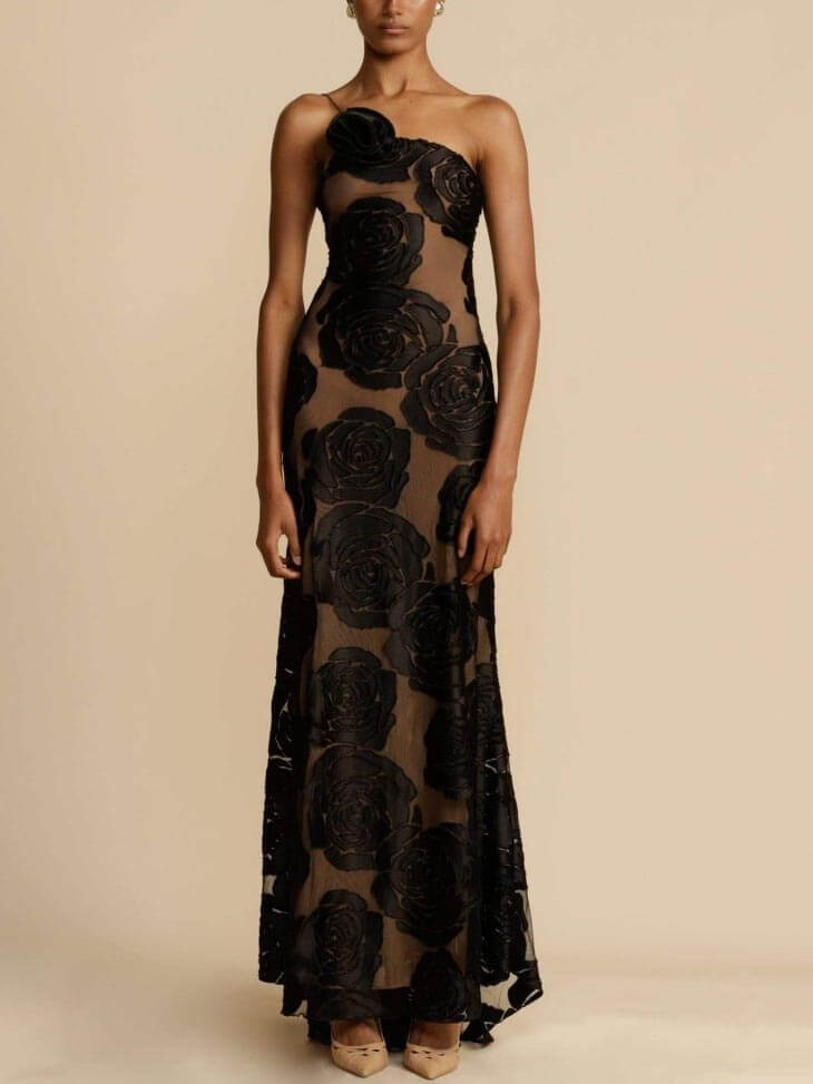 Charlotte – Sling Slant Shoulder Dress - Image 4