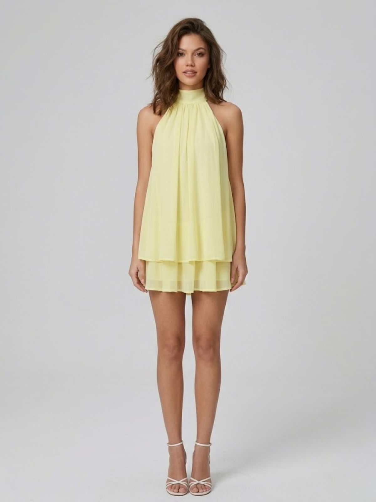 Verena – Flowy Halter with High Neck Dress - Image 8